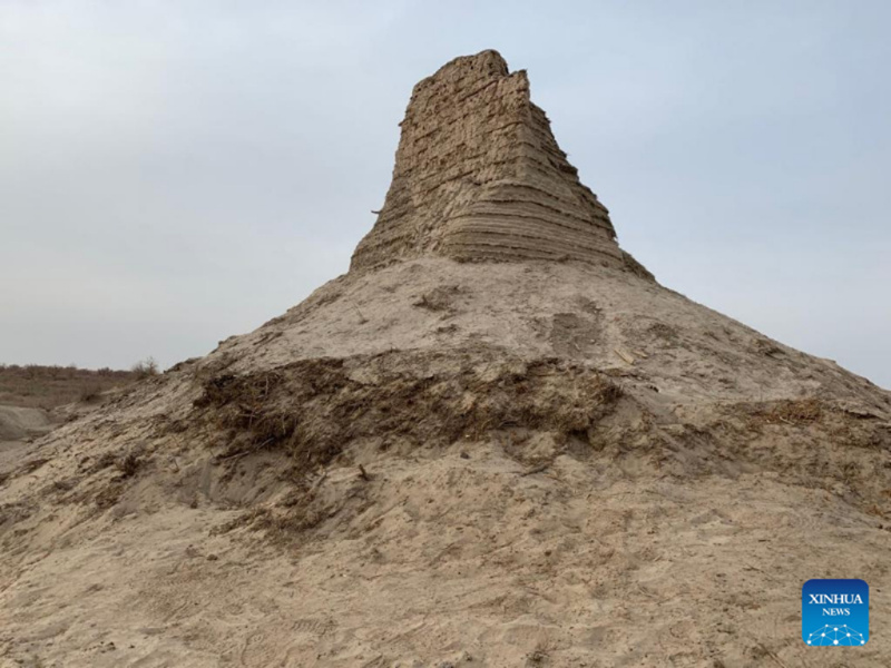 Picha iliyopigwa Novemba 28, 2019 ikionesha mabaki ya Ngome ya Keyakekuduke yaliyoko Mkoa unaojiendesha wa Xinjiang Uygur wa Kaskazini Magharibi mwa China. (Picha/Xinhua)