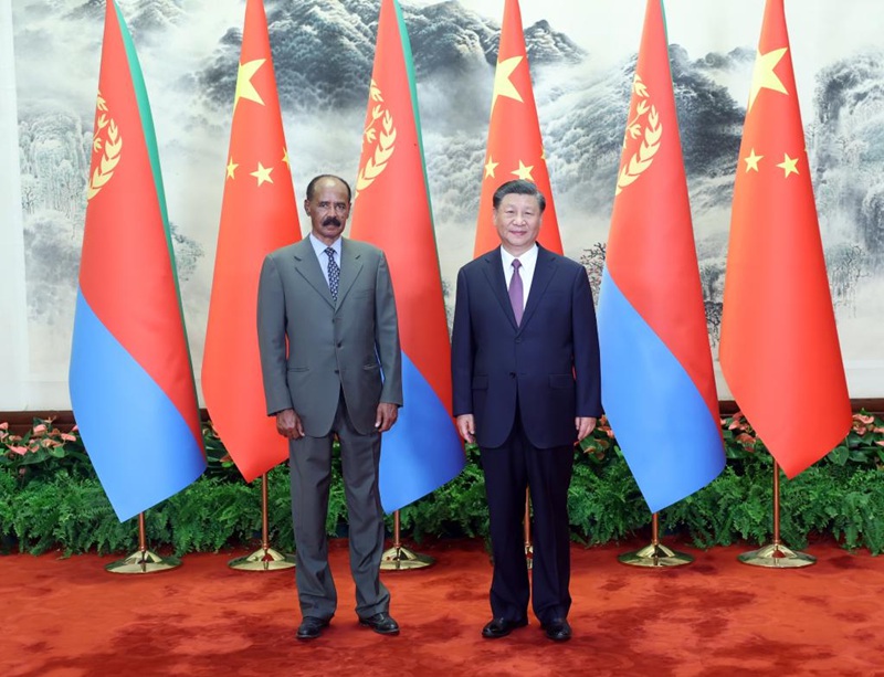 Rais Xi Jinping afanya mazungumzo na Rais wa Eritrea Isaias Afwerki