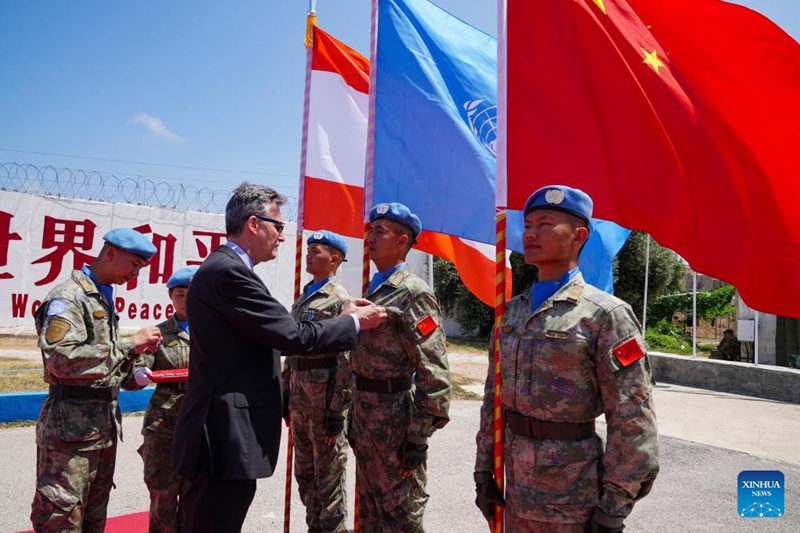Askari 410 wa China wa kulinda amani nchini Lebanon watunukiwa nishani za amani za Umoja wa Mataifa