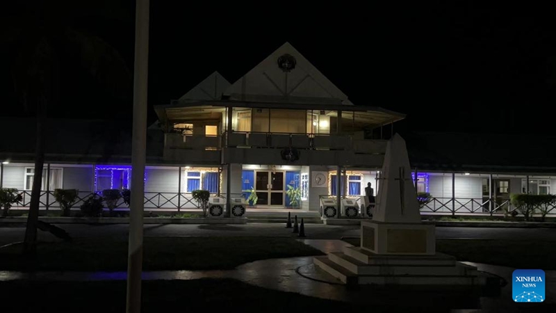 Picha hii iliyopigwa Januari 15, 2024 ikionyesha Bunge la Jamhuri ya Nauru. (Picha na Liang Bijiao/Xinhua)