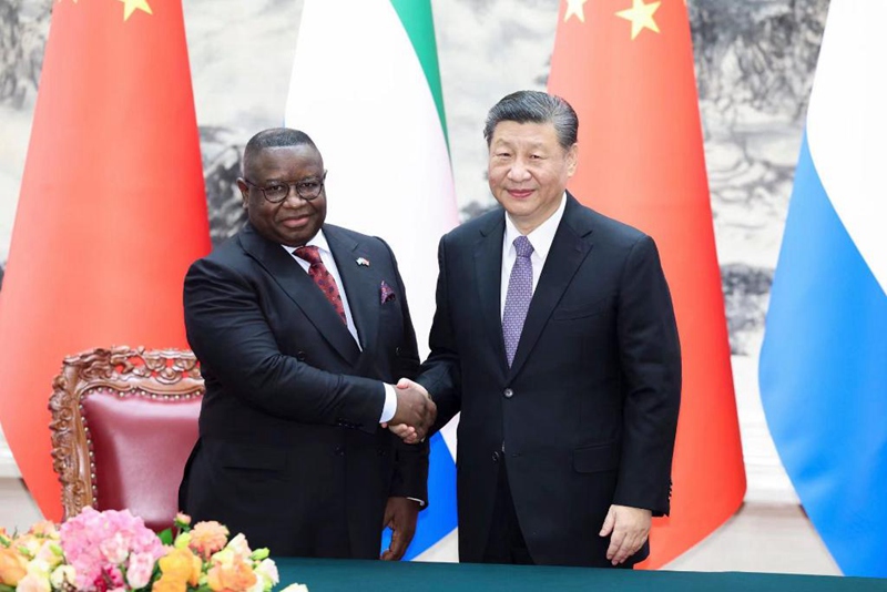 Rais Xi Jinping afanya mazungumzo na Rais wa Sierra Leone Julius Maada Bio