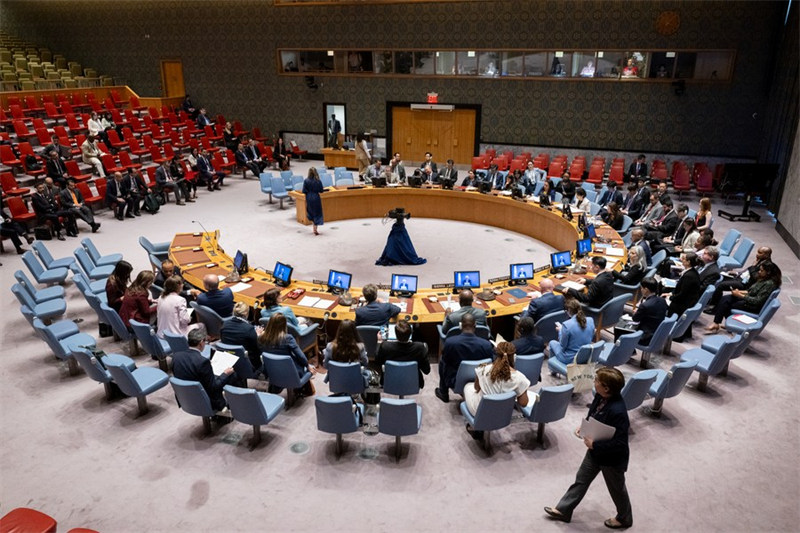 Baraza la Usalama la Umoja wa Mataifa likifanya mkutano kuhusu hali ya Gaza kwenye makao makuu ya Umoja wa Mataifa mjini New York, Mei 20, 2024. (Manuel Elias/Picha ya Umoja wa Mataifa/ Xinhua)