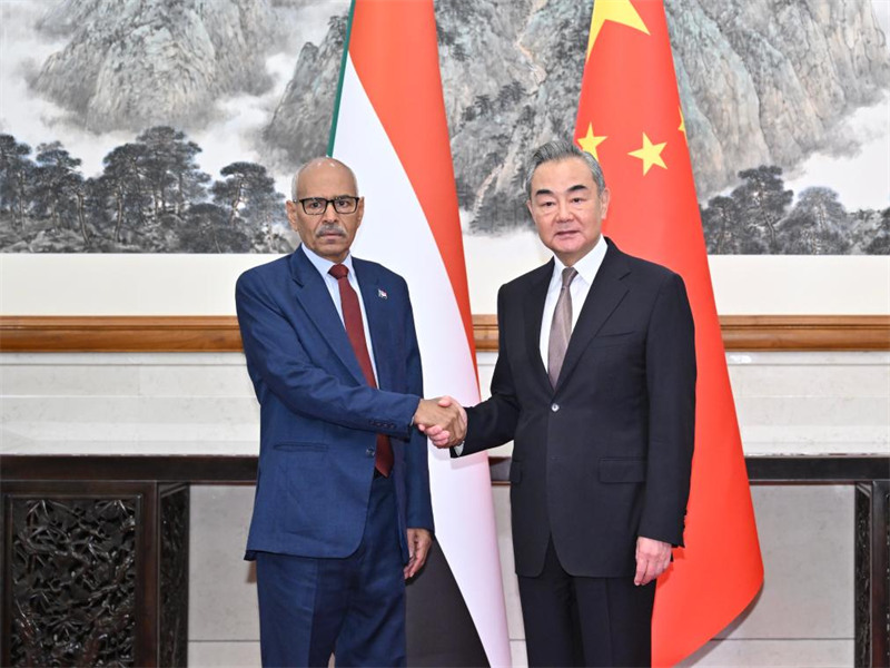 Waziri wa Mambo ya Nje wa China Wang Yi, ambaye pia ni Mjumbe wa Ofisi ya Siasa ya Kamati Kuu ya Chama cha Kikomunisti cha China (CPC), akikutana na mwenzake wa Sudan Hussein Awad, ambaye yuko ziarani nchini China kwa ajili ya mkutano wa 10 wa mawaziri wa Baraza la Ushirikiano kati ya China na Nchi za Kiarabu, mjini Beijing, China, Mei 28, 2024. (Xinhua/Yue Yuewei)