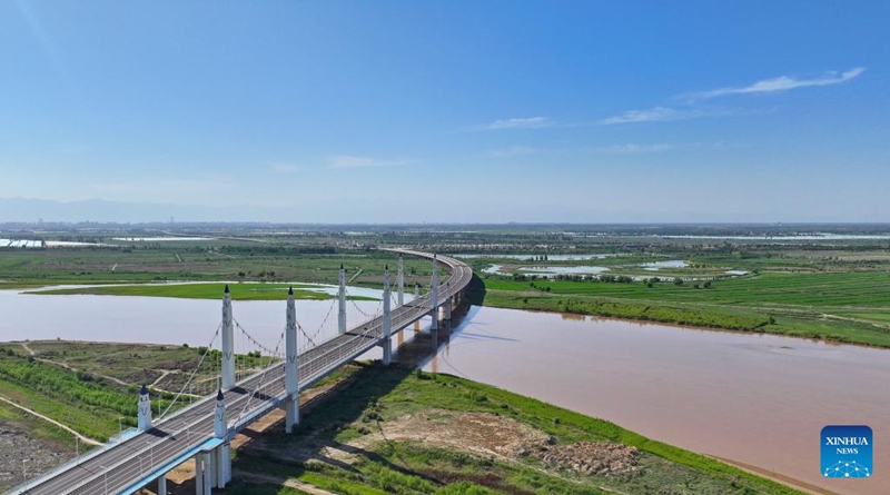 Mandhari ya Mto Manjano huko Yinchuan, Kaskazini Magharibi mwa China