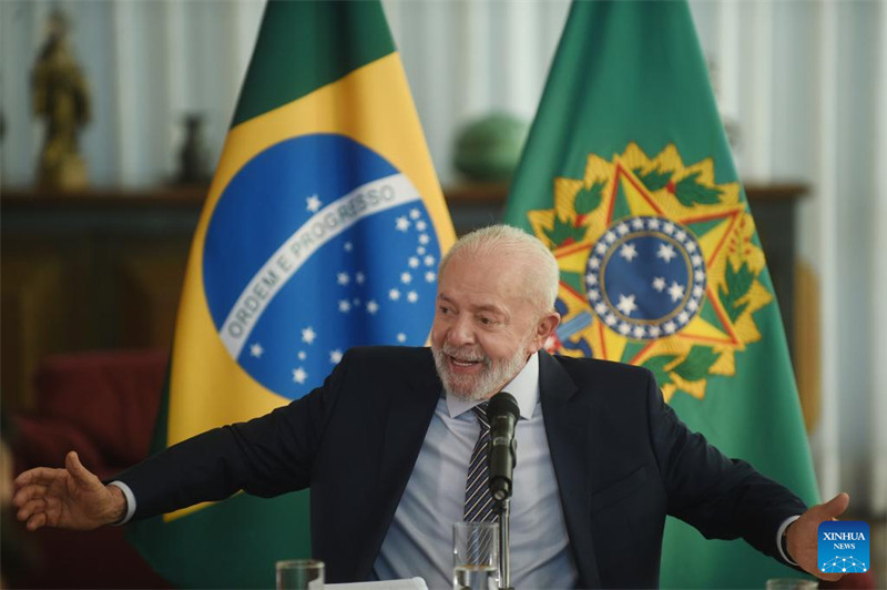 Rais wa Brazil Luiz Inacio Lula da Silva akihudhuria mkutano na waandishi wa habari wa kigeni mjini Brasilia, Brazili, Julai 22, 2024. Picha na Lucio Tavora/Xinhua)