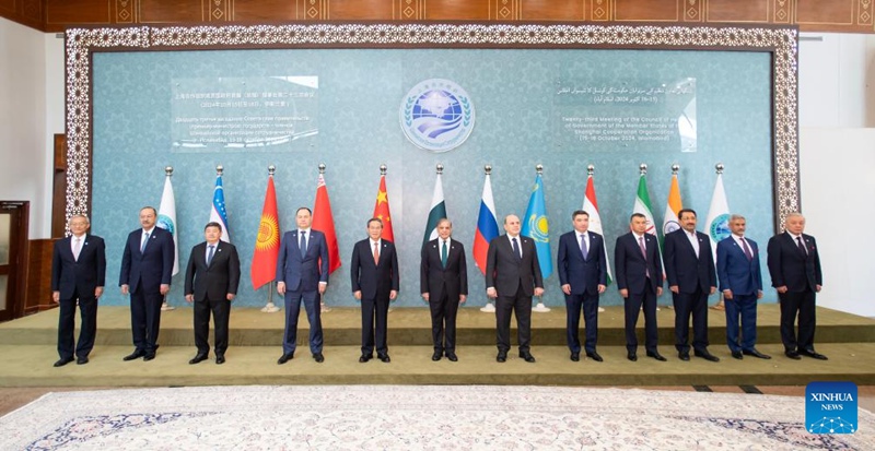 Waziri Mkuu wa China Li Qiang akihudhuria Mkutano wa 23 wa  Bodi la Wakuu wa Serikali za Nchi Wanachama wa Jumuiya ya Ushirikiano ya Shanghai (SCO)  huko Islamabad, Pakistan, Oktoba 16, 2024. (Xinhua/Li Tao)