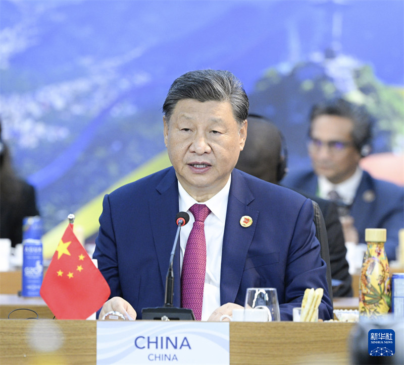Asubuhi ya Tarehe 18, Novemba kwa saa za huko, Rais Xi Jinping wa China katika wakati wa kuhudhuria kwenye kipindi cha kwanza cha Mkutano wa 19 wa kundi la nchi 20 (G20) huko Rio de Janeiro, Brazil. (Picha na Li Xueren/Xinhua)
