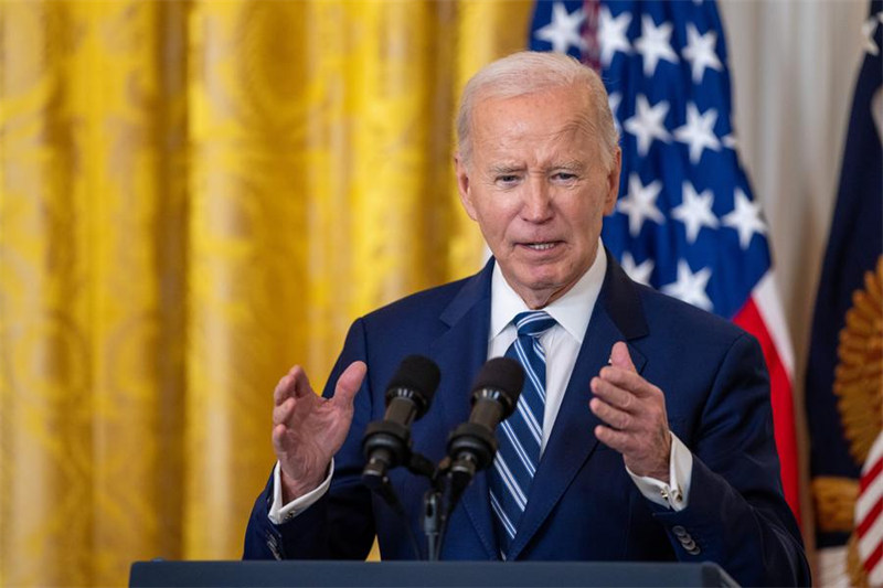 Rais Joe Biden wa Marekani akizungumza katika Ikulu ya Marekani White House mjini Washington, D.C., Marekani, Januari 5, 2025. (Xinhua/ Yousong)