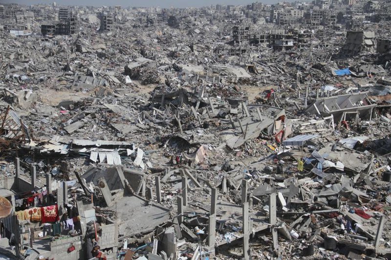 Majengo yaliyobomolewa yakionekana kwenye kambi ya wakimbizi ya Jabalia kaskazini mwa Ukanda wa Gaza, Januari 29, 2025. (Picha na Abdul Rahman Salama/Xinhua)