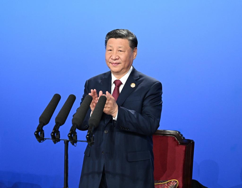 Rais wa China Xi Jinping akishiriki kwenye ufunguzi wa Michezo ya 9 ya Majira ya Baridi ya Asia mjini Harbin, Mkoa wa Heilongjiang, kaskazini mashariki mwa China, Februari 7, 2025. (Xinhua/Xie Huanchi)