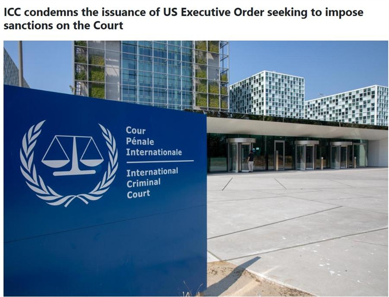 Picha hii iliyochukuliwa kutoka kwenye tovuti rasmi ya Mahakama ya Kimataifa ya Uhalifu (ICC) ikionyesha kichwa cha taarifa iliyotolewa Februari 7, 2025, ambapo Mahakama hiyo inalaani vikwazo vya Marekani dhidi yake.