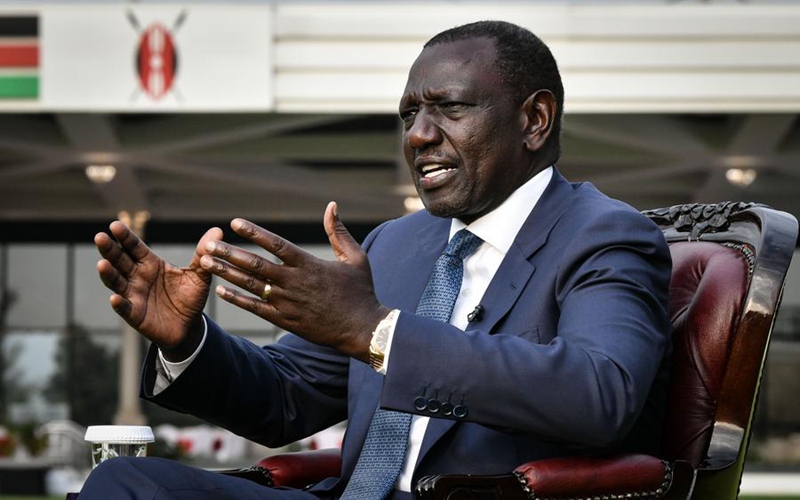Rais wa Kenya William Ruto akizungumza kwenye mahojiano na Shirika la Habari la China, Xinhua mjini Nairobi, Kenya Agosti 26, 2024. (Xinhua/Han Xu)