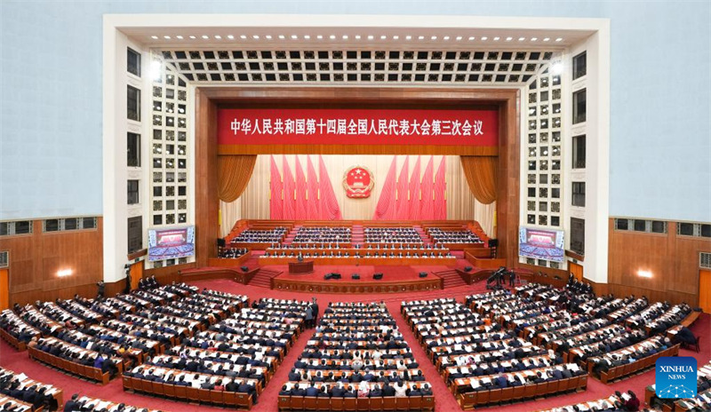 Kikao cha pili cha wajumbe wote cha Mkutano wa tatu wa Bunge la 14 la Umma la China chafanyika mjini Beijing, China