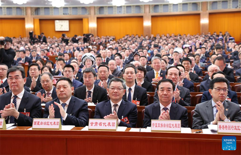 Kikao cha pili cha wajumbe wote cha Mkutano wa tatu wa Bunge la 14 la Umma la China chafanyika mjini Beijing, China
