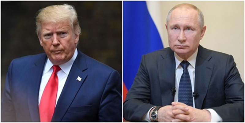 Picha ya kuunganisha ikimuonyesha Rais wa Marekani Donald Trump (kushoto) na mwenzake wa Russia Vladimir Putin. (Xinhua)