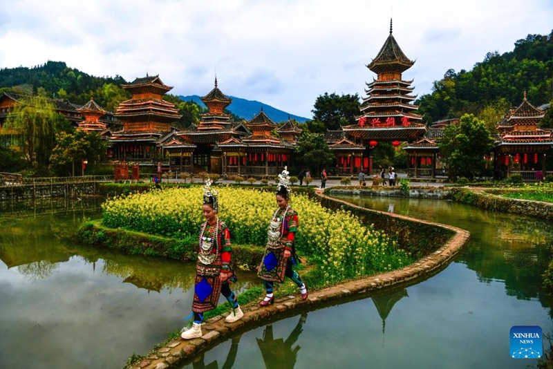 Maandhari ya Kijiji cha Kabila la Wadong cha Zhaoxing mkoani Guizhou, China