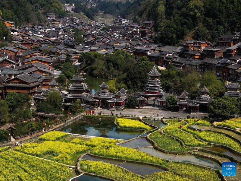 Maandhari ya Kijiji cha Kabila la Wadong cha Zhaoxing mkoani Guizhou, China