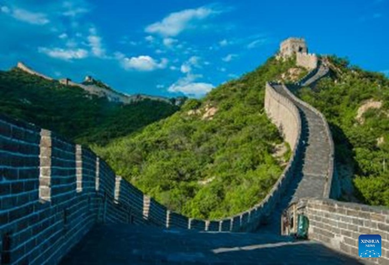 Picha hii ya Ukuta Mkuu inatumiwa katika majaribio ya utumaji wa data kupitia mawasiliano salama ya kwantamu kati ya China na Afrika Kusini. (Chuo Kikuu cha Sayansi na Teknolojia cha China/kupitia Xinhua)
