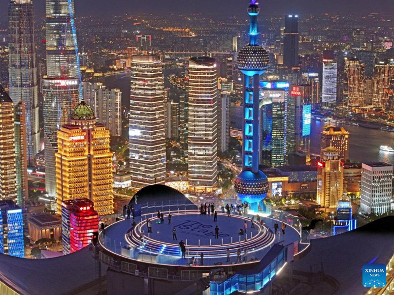 Jukwaa la kutazama mandhari ya mji juu ya Jengo la White Magnolia la Shanghai, China lafunguliwa kwa umma