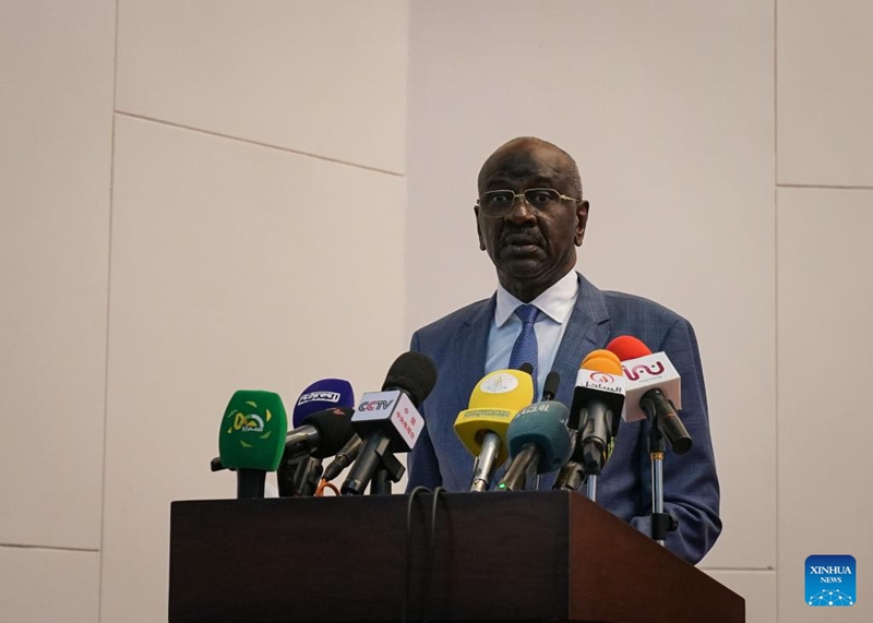 Mohamed Salem Ould Merzoug, Waziri wa Mambo ya Nje wa Mauritania, anayeshughulikia Mambo ya Nje, Ushirikiano na Wamauritania walioko nje ya nchi, akizungumza kwenye tafrija ya kuadhimisha miaka 60 tangu kuanzishwa uhusiano wa kidiplomasia kati ya China na Mauritania mjini Nouakchott, Mauritania, Julai 18, 2025. (Xinhua/Han Xu)