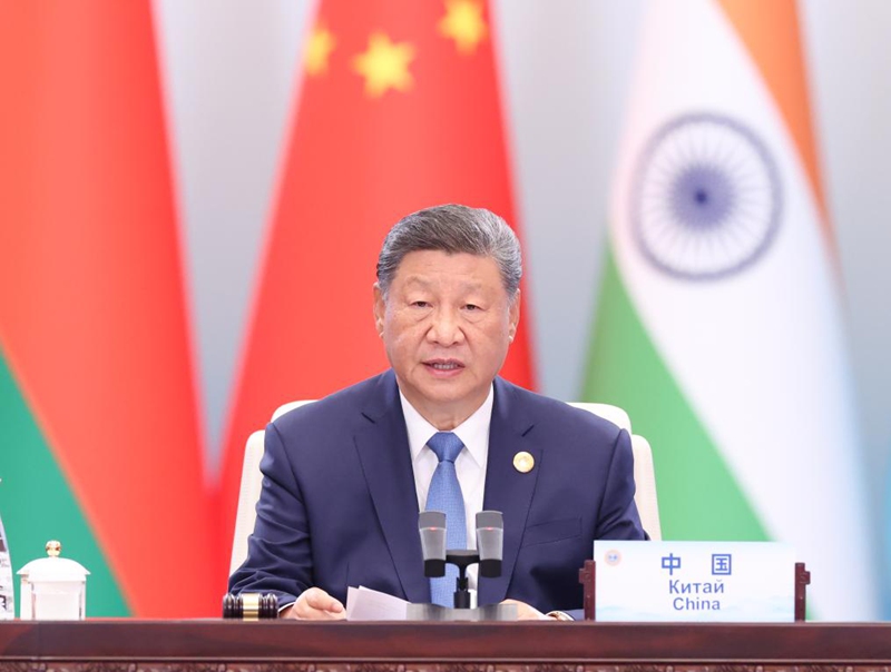 Rais Xi Jinping wa China anaongoza Mkutano wa “Jumuiya ya Ushirikiano ya Shanghai (SCO) Plus" na kutoa hotuba yenye kichwa “Kuunganisha Nguvu ya Jumuiya ya Ushirikiano ya Shanghai ili Kuboresha Usimamizi wa Dunia” mjini Tianjin, China, Septemba 1, 2025. (Xinhua/Huang Jingwen)
