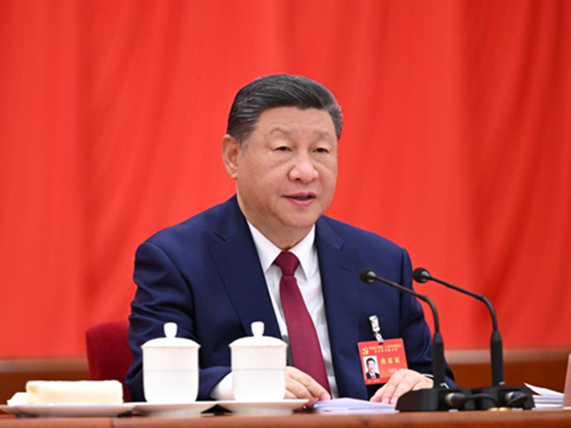 Xi Jinping, Katibu Mkuu wa Kamati Kuu ya Chama cha Kikomunisti cha China (CPC), ambaye pia ni Rais wa China, akitoa hotuba muhimu kwenye mkutano wa nne wa wajumbe wote wa Kamati Kuu ya 20 ya CPC mjini Beijing, China. (Xinhua/Xie Huanchi)
