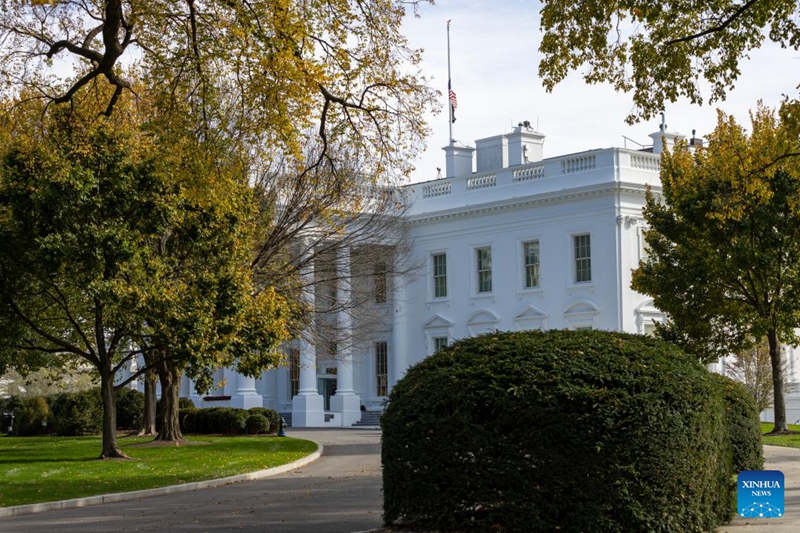 Picha iliyopigwa Novemba 4, 2025 ikionyesha sehemu ya nje ya Ikulu ya White House, mjini Washington, D.C., Marekani. (Xinhua/Hu Yousong)