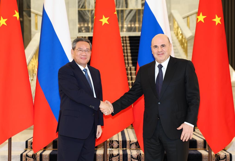 Waziri Mkuu wa China Li Qiang akikutana na Waziri Mkuu wa Russia Mikhail Mishustin mjini Moscow, Russia, Novemba 17, 2025. (Xinhua/Huang Jingwen)