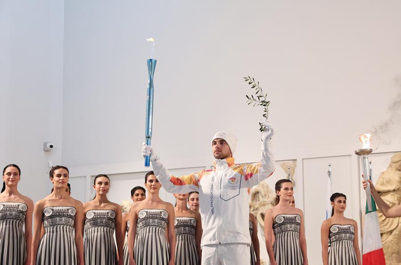 Mwenge wa Michezo ya Olimpiki ya Majira ya Baridi ya Milan-Cortina mwaka 2026 wawashwa katika Olympia ya Kale