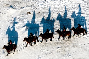 Kikosi cha polisi wapanda farasi cha "Gyrfalcon" chalinda mbuga katika mpaka wa kaskazini wa China