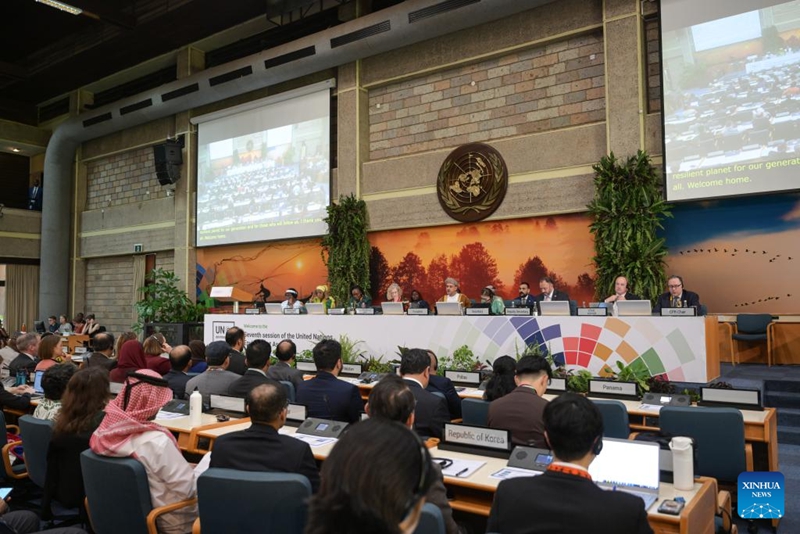 Picha hii iliyopigwa Desemba 8, 2025 ikionyesha hafla ya kufunguliwa kwa mkutano wa saba wa Baraza la Mazingira la Umoja wa Mataifa (UNEA-7) jijini Nairobi, Kenya. (Xinhua/Yang Guang)