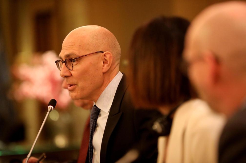 Picha hii inamwonesha Kamishna Mkuu wa Haki za Binadamu wa Umoja wa Mataifa Volker Turk akizungumza kwenye mkutano na waandishi wa habari mjini Beirut, Lebanon, Januari 16, 2025. (Xinhua/Bilal Jawich)