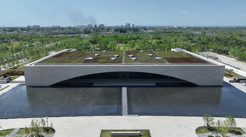 Picha ikionyesha Kituo cha Mambo ya Kompyuta cha Mjini cha Xiong'an katika Eneo Jipya la Xiong'an, Mkoa wa Hebei, kaskazini mwa China. (Picha kwa hisani ya ofisi ya masuala ya uenezi na mtandao wa anga ya Eneo Jipya la Xiong'an)