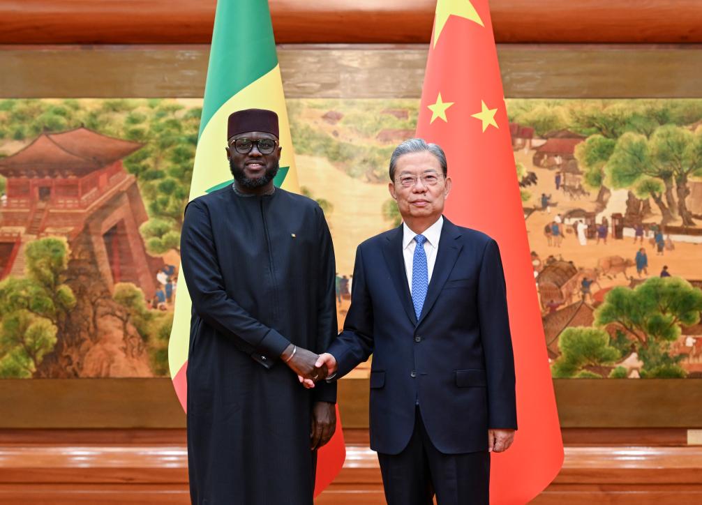 Zhao Leji, Spika wa Bunge la Umma la China akifanya mazungumzo na Malick Ndiaye, Spika wa Bunge la Senegal, kwenye Jumba la Mikutano ya Umma mjini Beijing, Januari 27, 2026. (Xinhua/Zhang Ling)