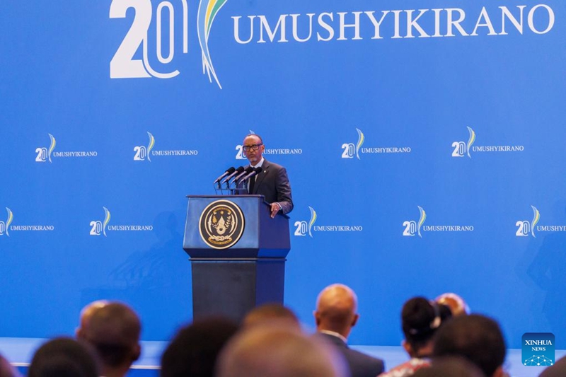 Rais wa Rwanda Paul Kagame akizungumza kwenye mkutano wa 20 wa Baraza la Mazungumzo la Kitaifa, mjini Kigali, Rwanda, Februari 5, 2026. (Picha na Cyril Ndegeya/Xinhua)