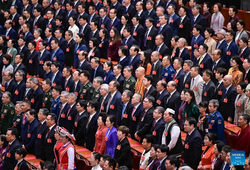 Kikao cha kufungwa kwa mkutano wa nne wa Baraza la 14 la Mashauriano ya Kisiasa la Umma la China (CPPCC) kikifanyika katika Jumba la Mikutano ya Umma la Beijing, China, Machi 11, 2026. (Xinhua/Chen Yehua)