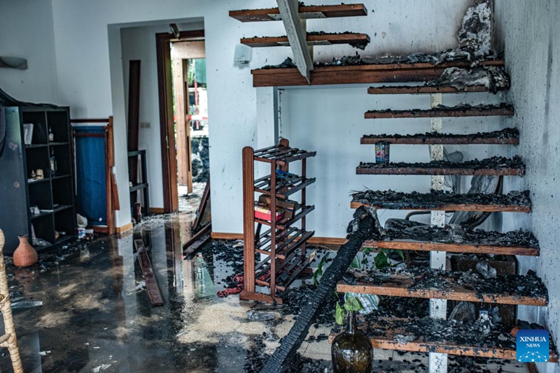 Picha hii iliyopigwa Machi 11, 2026, ikionyesha uharibifu ndani ya jengo baada ya shambulio la droni mjini Goma, mashariki mwa Jamhuri ya Kidemokrasia ya Kongo (DRC). (Str/Xinhua)