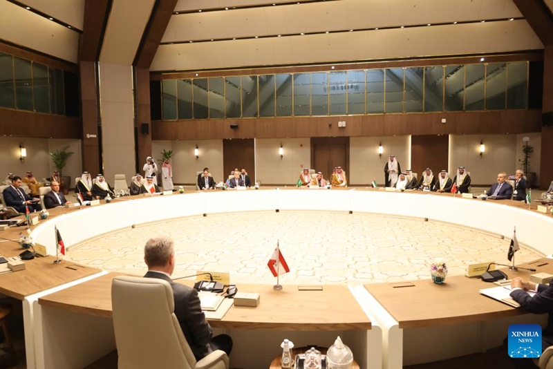 Picha iliyopigwa mapema Machi 19, 2026 ikionyesha  ukumbi wa mkutano wa mashauriano wa mawaziri  kuhusu maendeleo ya kikanda, Riyadh, Saudi Arabia. (Xinhua/Wang Haizhou)