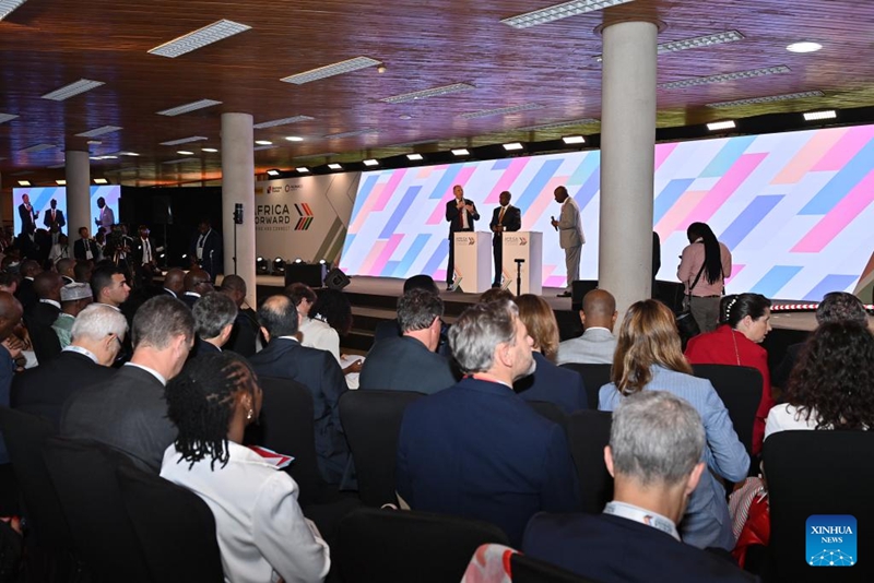 Picha hii iliyopigwa Mei 11, 2026 ikionyesha shughuli ya Mkutano wa Afrika Yasonga Mbele 2026, (Africa Forward Summit 2026) jijini Nairobi, Kenya. (Xinhua/Liu Qiong)