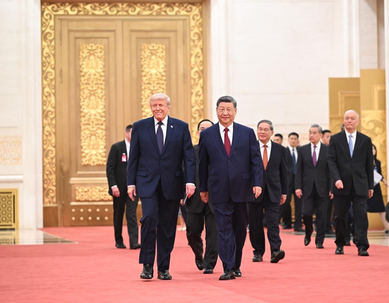 Rais wa China Xi Jinping akiandaa dhifa kumkaribisha Rais wa Marekani Donald Trump katika ziara yake ya kiserikali nchini China kwenye Jumba la Mikutano ya Umma la Beijing, Mei 14, 2026. (Xinhua/Yan Yan)