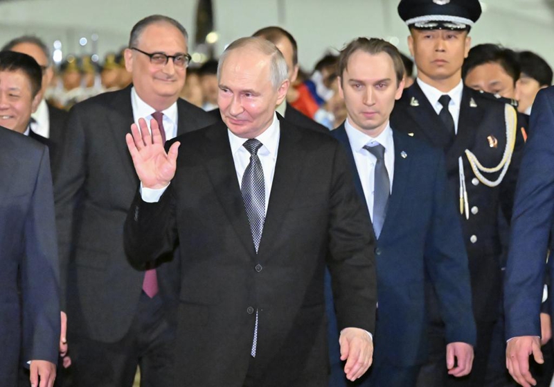 Rais wa Russia Vladimir Putin akiwasili Beijing Mei 19, 2026, kwa ziara ya kiserikali nchini China. (Xinhua/Gao Jie)