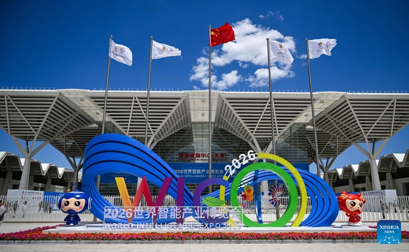 Picha hii iliyopigwa Mei 28, 2026 ikionyesha hali kwenye Maonyesho ya AI Duniani 2026, Tianjin, kaskazini mwa China. (Xinhua/Zhao Zishuo)