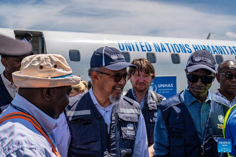 Mkurugenzi Mkuu wa Shirika la Afya Duniani (WHO) Tedros Adhanom Ghebreyesus akiwasili Bunia, mji mkuu wa Jimbo la  Ituri katika Jamhuri ya Kidemokrasia ya Kongo (DRC), Mei 30, 2026. (Xinhua)