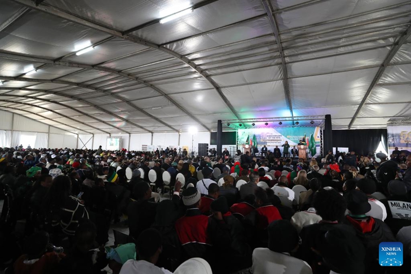 Picha hii iliyopigwa Juni 16, 2026 ikionyesha mwonekano wa hafla rasmi ya kuadhimisha Siku ya Kitaifa ya Vijana, huko Johannesburg, Afrika Kusini. (Xinhua/Chen Wei)