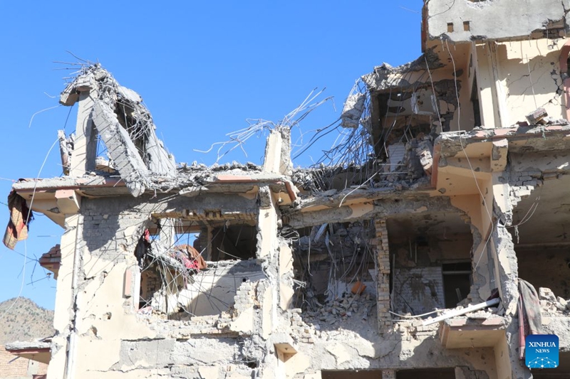Picha hii ikionesha jengo lililobomolewa baada ya shambulio la kupiga mabomu kutoka angani dhidi ya Jimbo la Paktia, Afghanistan, Juni 29, 2026. (Picha na Yusuf Mangal/Xinhua)