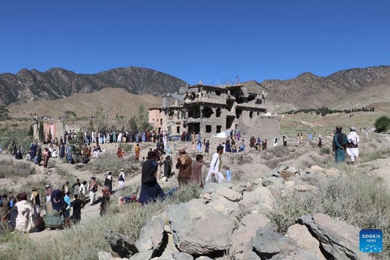 Picha hii ikionesha jengo lililobomolewa baada ya shambulio la kupiga mabomu kutoka angani dhidi ya Jimbo la Paktia, Afghanistan, Juni 29, 2026. (Picha na Yusuf Mangal/Xinhua)