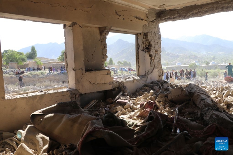 Picha hii ikionesha jengo lililobomolewa baada ya shambulio la kupiga mabomu kutoka angani dhidi ya Jimbo la Paktia, Afghanistan, Juni 29, 2026. (Picha na Yusuf Mangal/Xinhua)