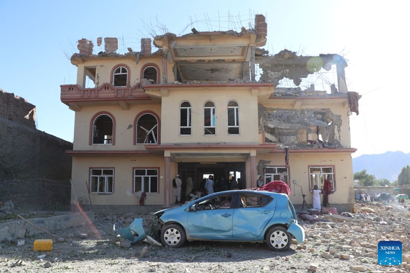Picha hii ikionesha jengo lililobomolewa baada ya shambulio la kupiga mabomu kutoka angani dhidi ya Jimbo la Paktia, Afghanistan, Juni 29, 2026. (Picha na Yusuf Mangal/Xinhua)