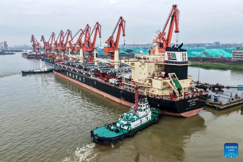 Meli ya mizigo iliyopakiwa magari 513 ya China yaondoka kutoka Mji wa Taizhou, China kuelekea Tanzania