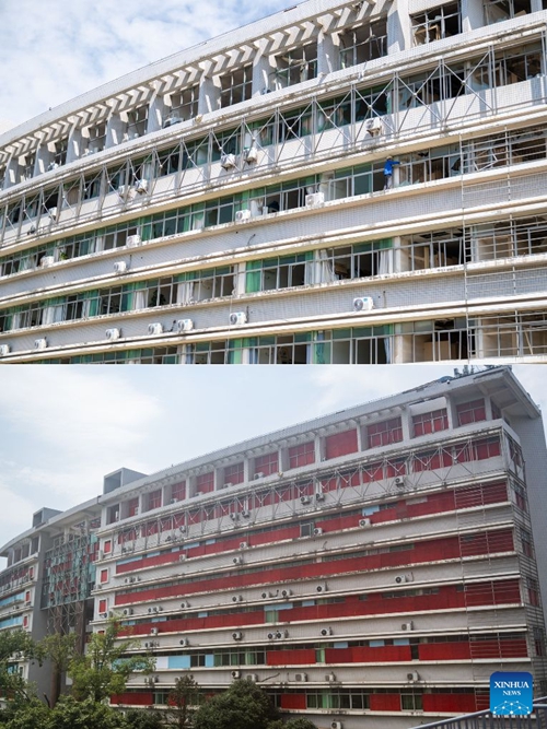 Kazi ya kurejesha hali ya kawaida yaendelea baada ya kimbunga kuukumba Mji wa Huanggang, Hubei, China